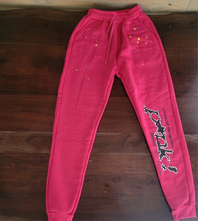 Pink Sp5der Joggers Size Medium Reps