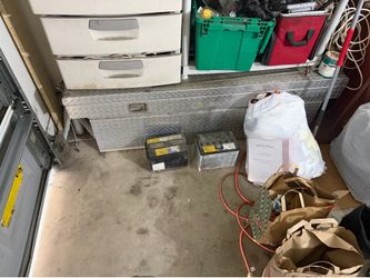 Truck bed tool box. Diamonds cut