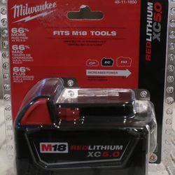 Milwaukee M18 REDLITHIUM XC5.0 Extended Capacity Battery Pack - Black...