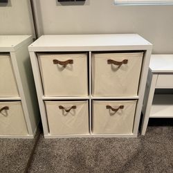 Cube storage with bins