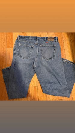Wrangler Men's  Regular Fit Straight Leg Blue Jeans Work Men Jeans 36x30