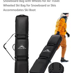 Double Rolling Ski Bag Padded Waterproof Snowboard Bag with Wheels for Air Trave