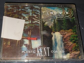 Vintage Kent plastic coated Playing Cards Nu Vue 2 sets w plastic case