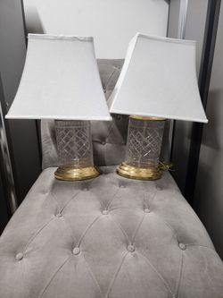 Pair Crystal Lamps
