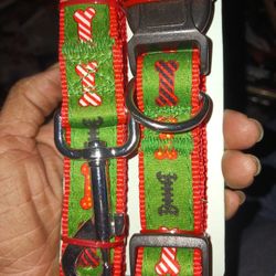 Adorable Christmas Dog Collar And Leash