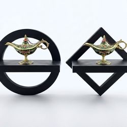 Modern Floating Wall Shelf – Circle / Diamond Design – Minimalist Display Shelf