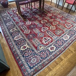 Kazak Rug With Pad. 9.75’ X 10.83’. Wool. 
