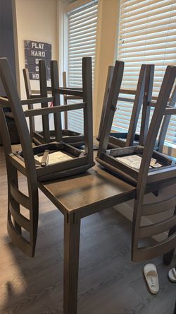 Ashley Furniture Gray Counter-Height Dining Table Set