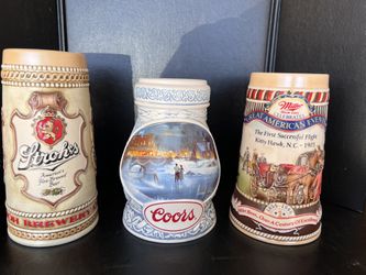 3 Vintage Beer Stein 