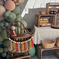 Vintage Rustic Wood High Chair