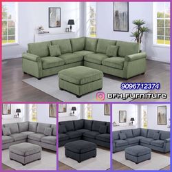 New sectional sofa with ottoman