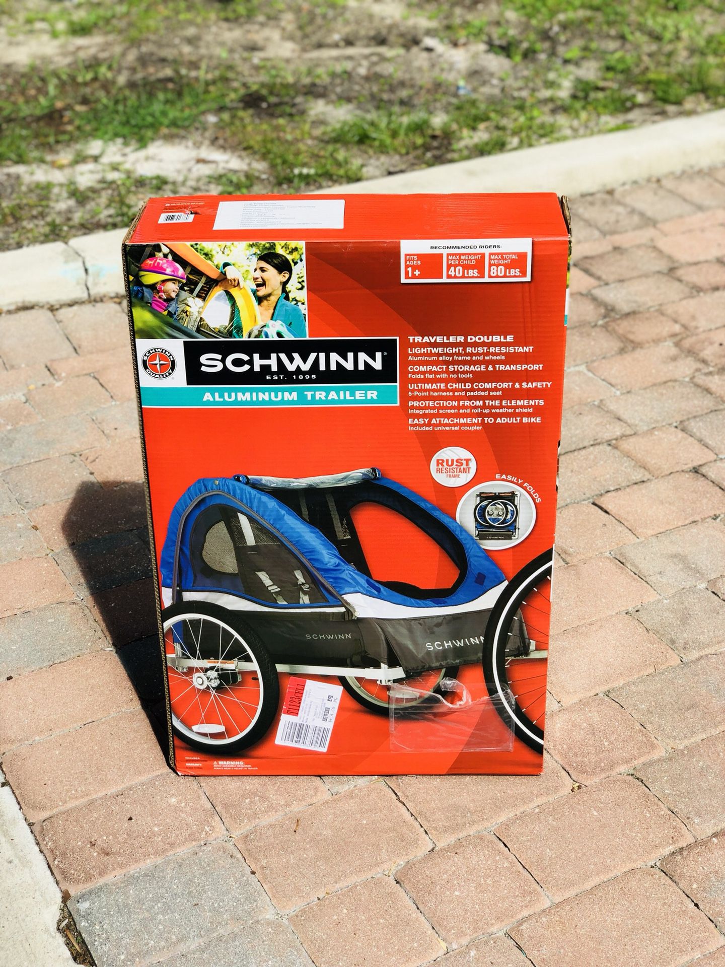 Schwinn Double Bike Trailer Aluminum Frame