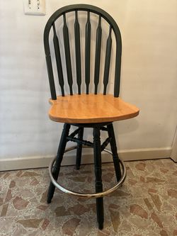 ROTATING BARSTOOL REAL OAK WOOD