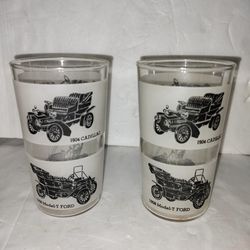 Two Glass Antique Car Glasses