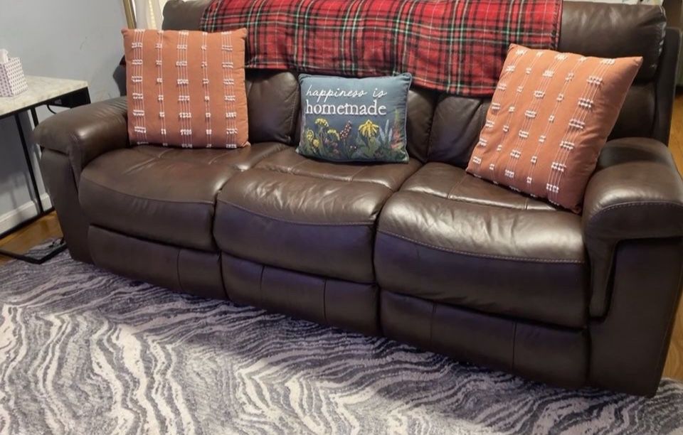 Brown 3 Seater Electric Sofa Couch