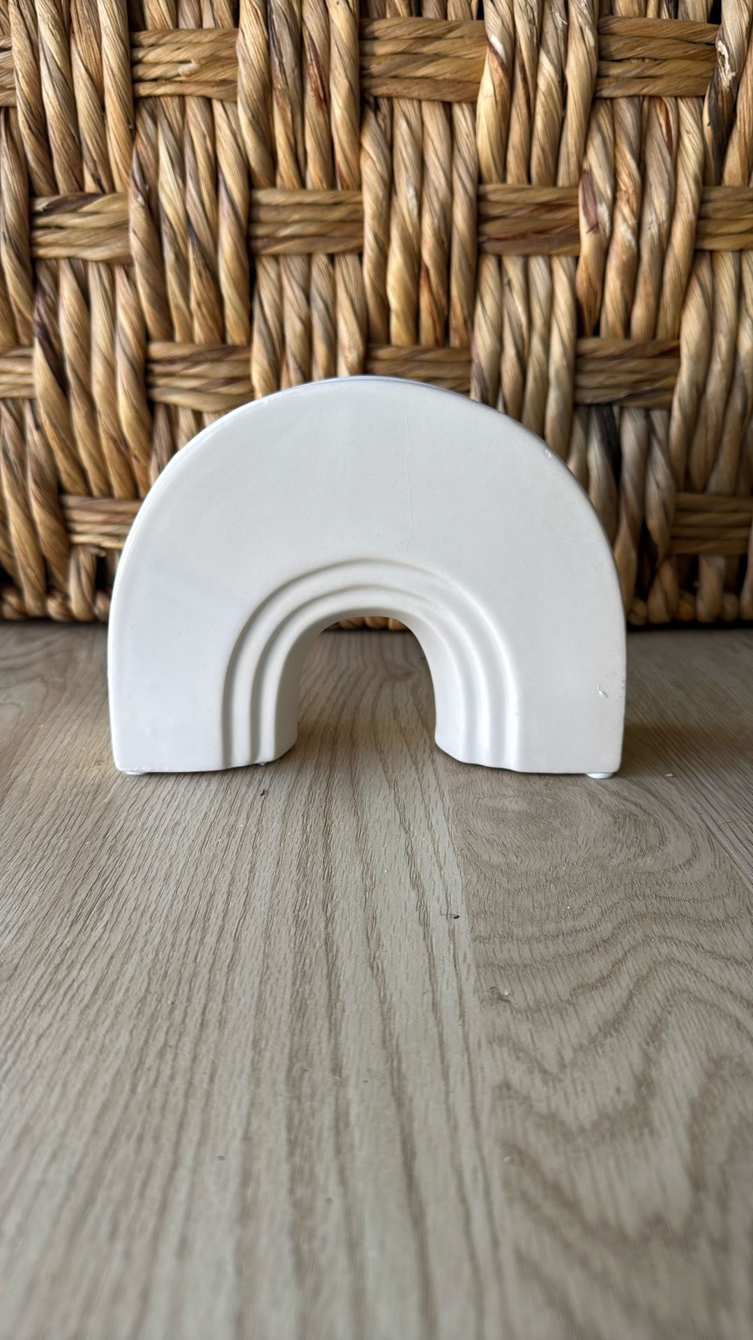 Ceramic Matte White Rainbow Vase