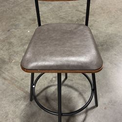 #0(contact info removed) Swivel Counter Height Bar Stools with Back, Faux Leather Upholstered Barstools .27″ Seat Height, Metal & Wood Frame, Dark Gre