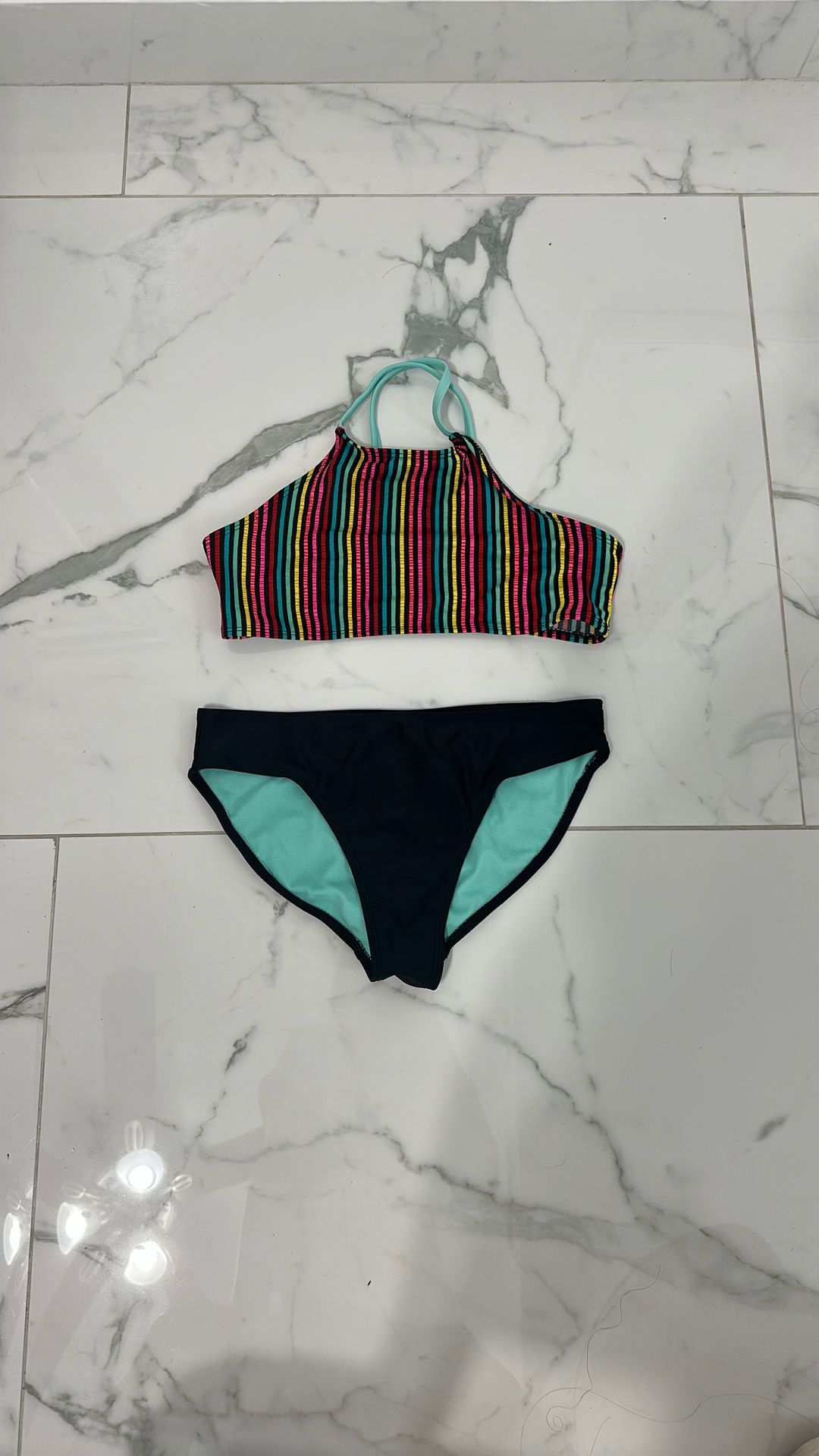 Colorful swimsuit-Pink,blue,red,yellow,blue,green-wonder nation-size XL (14-16)
