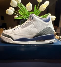 Air Jordan 3 White Navy Cement Sneaker