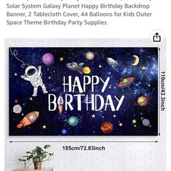 Space Theme Birthday banner 