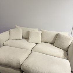 Beautiful Sofa And Two Ottomans Like New