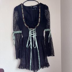 Dollskill Widow Fairycore Lace Corset Dress 