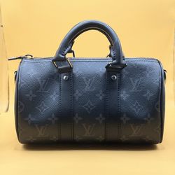Best deal in town!!! Louis Vuitton Keepall Bandoulière 25 bag in Monogram Eclipse canvas