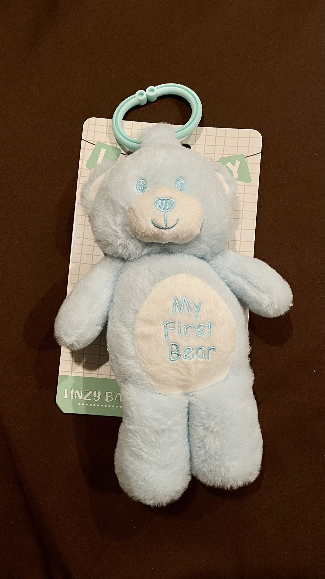Medium-Sized Blue and White Soft Plush Toy with Hanging Hook 6 inches