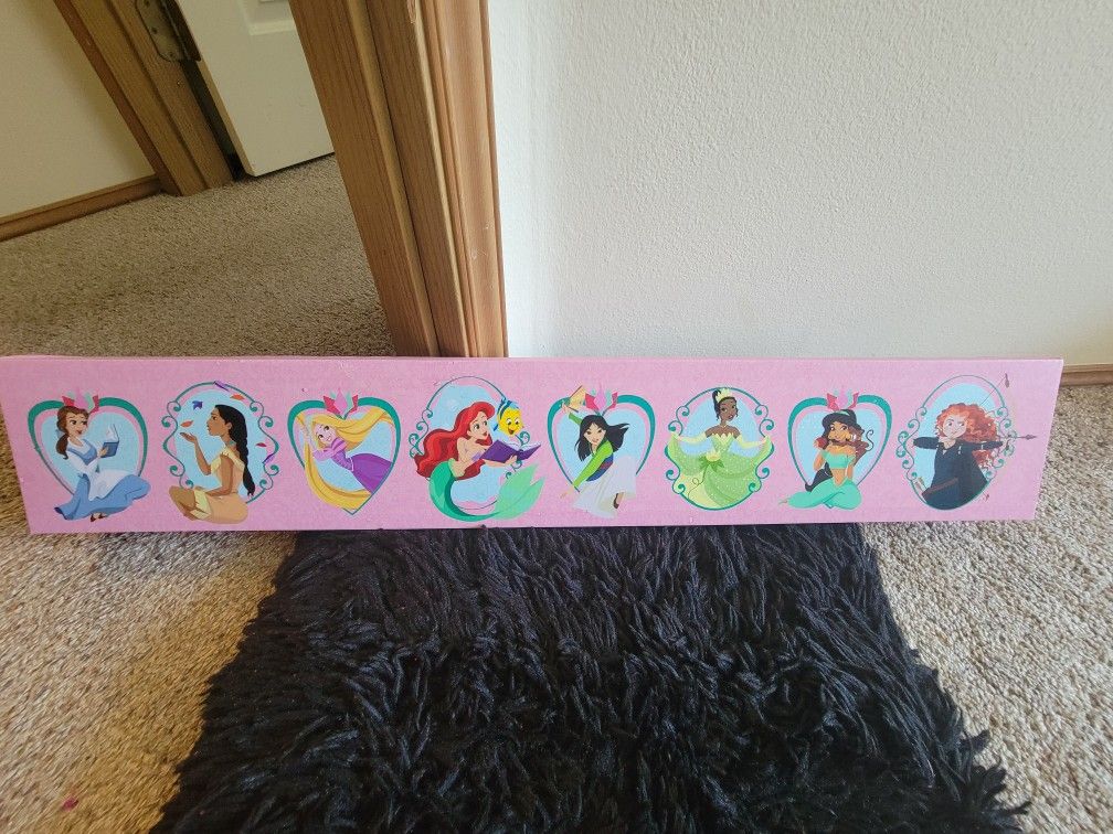 Disney Princesses Wood Frame Art