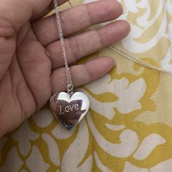 Love ❤️ Heart Photo Frame Pendant Necklace 