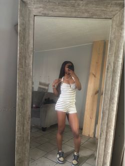 Blue stripe short set