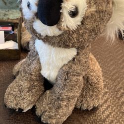 HugFun M Real Koala Bear Plush Soft And Hugable 11" Tall Gray and White