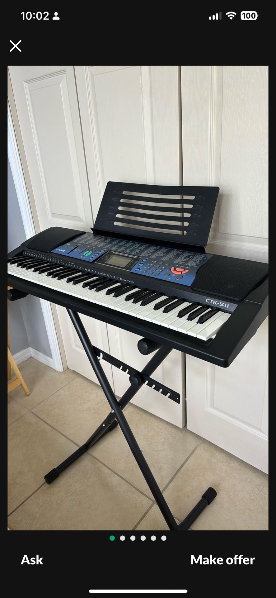 Casio CTK-511 Keyboard And Stand