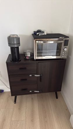 Toaster oven Nespresso and table