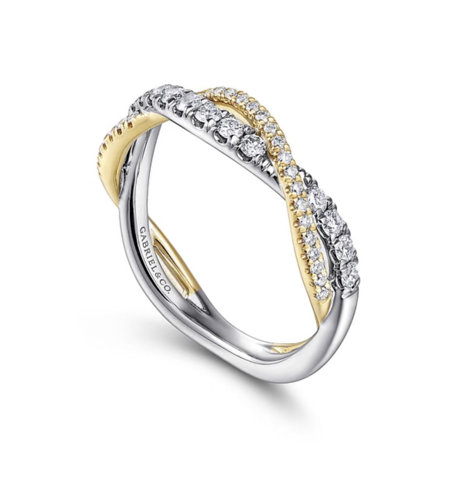 New Diamond Curve Two-tone (yellow/white gold) Ring