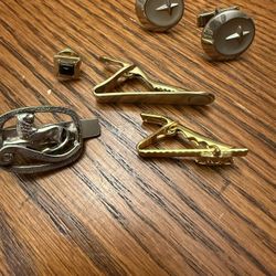 LOT Tie Clip Clips Pin Cufflinks ALL FOR 