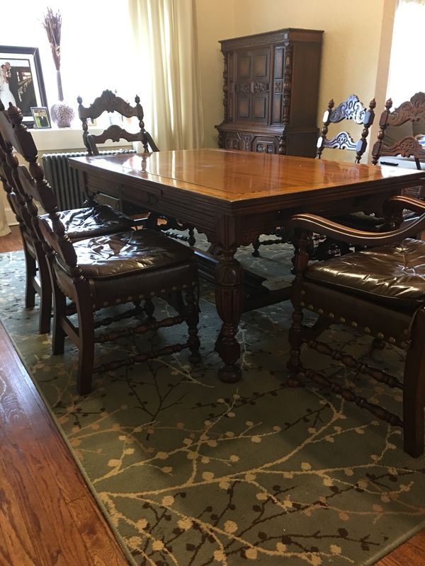 1920’s Antique Jacobean Dining room set made by The Rockford Furniture