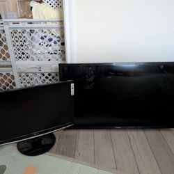 For Parts/Repair Bundle: 19" Flatron LG Monitor + Samsung 32" TV