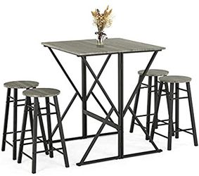 5-Piece Drop-Leaf Dining Table Set