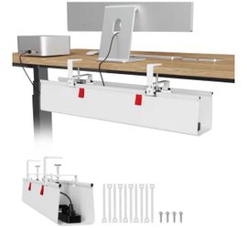 Under-Desk Cable Management Tray with Clamps