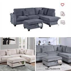 Sectional With Ottoman Set 
