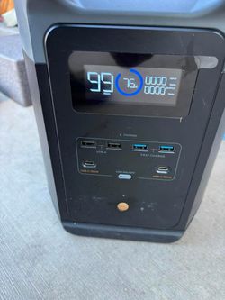 Battery Generator DELTA 2 Max Solar Generator, 2400W Output,2048Wh LFP Power Station for Home Backup Push-Button
