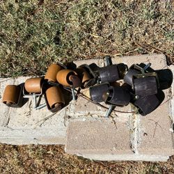 Set Of 12 Vintage Rolling Bed Wheels 