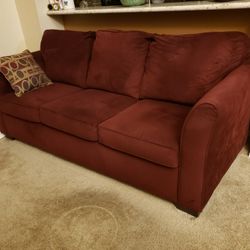 Beautiful Red Velvet Sofa