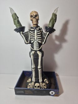 New in Box! Skeleton Holding Candles