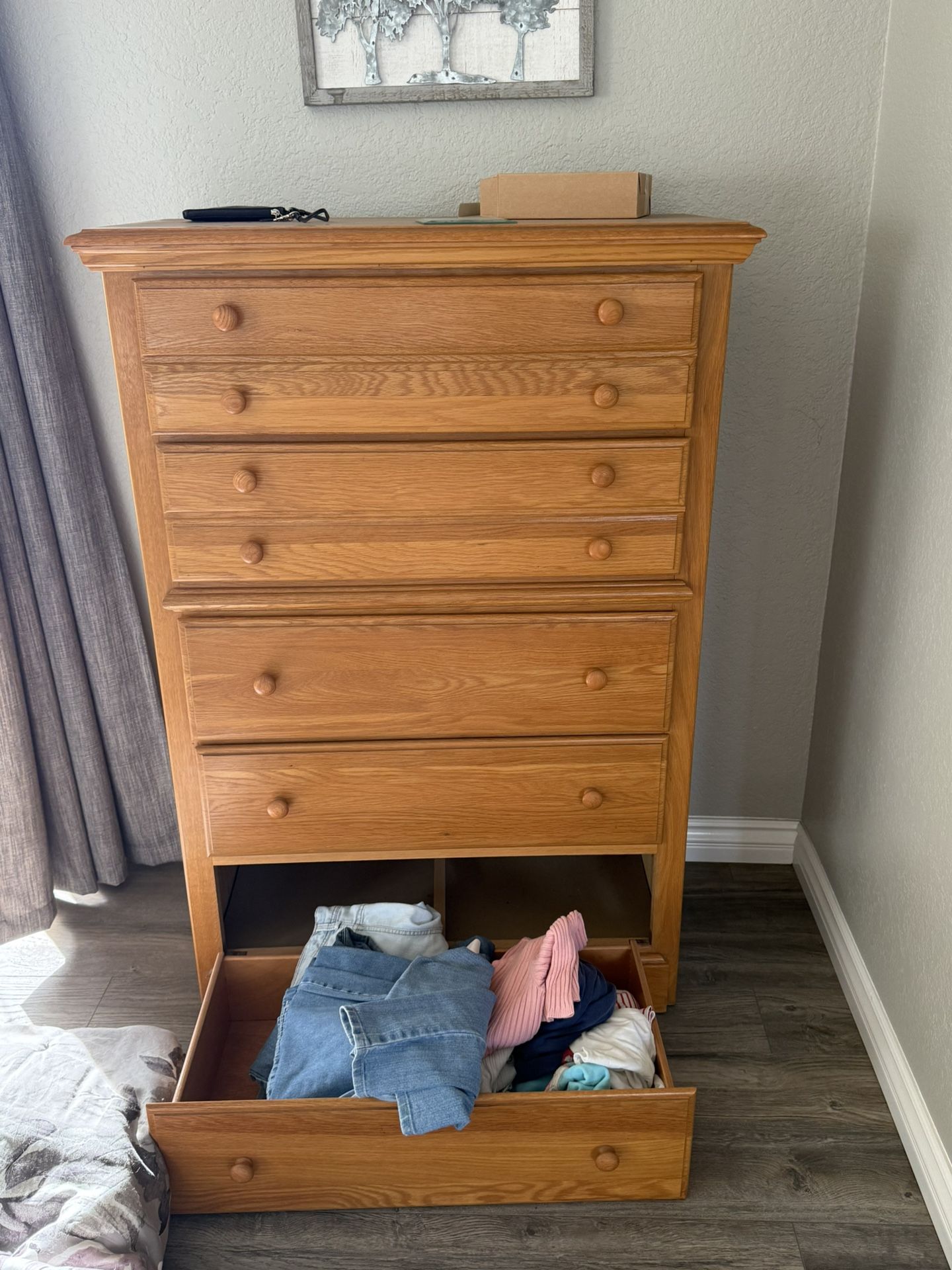 Solid Wood Tall Dresser – Clean & Sturdy