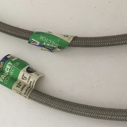 Faucet connectors. 12”. 1/2” flip, 3/8” comp. Lot of 2