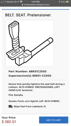 Hyundai Sonata Seat Belt Pretensioner