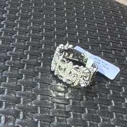 Men’s Moissanite Size 8 Cross Ring On 925 Sterling Silver