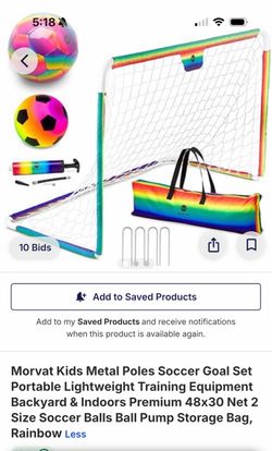 Morvat Kids Rainbow Soccer Goal Set